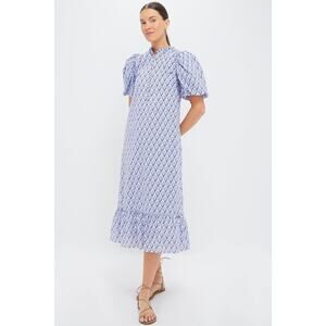 HYACINTH HOUSE Periwinkle Trellis Floral Mimi Midi Dress Size XXL NWT